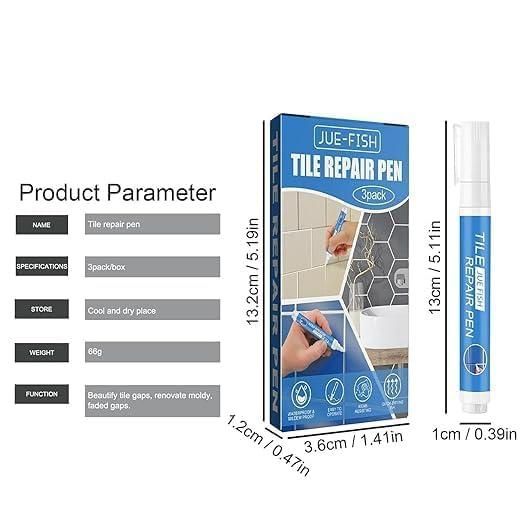 Urban Trendo Tile Repair Pen (Pack of 2) Grout Pen for Bathroom, Kitchen, Floor & Wall Tiles