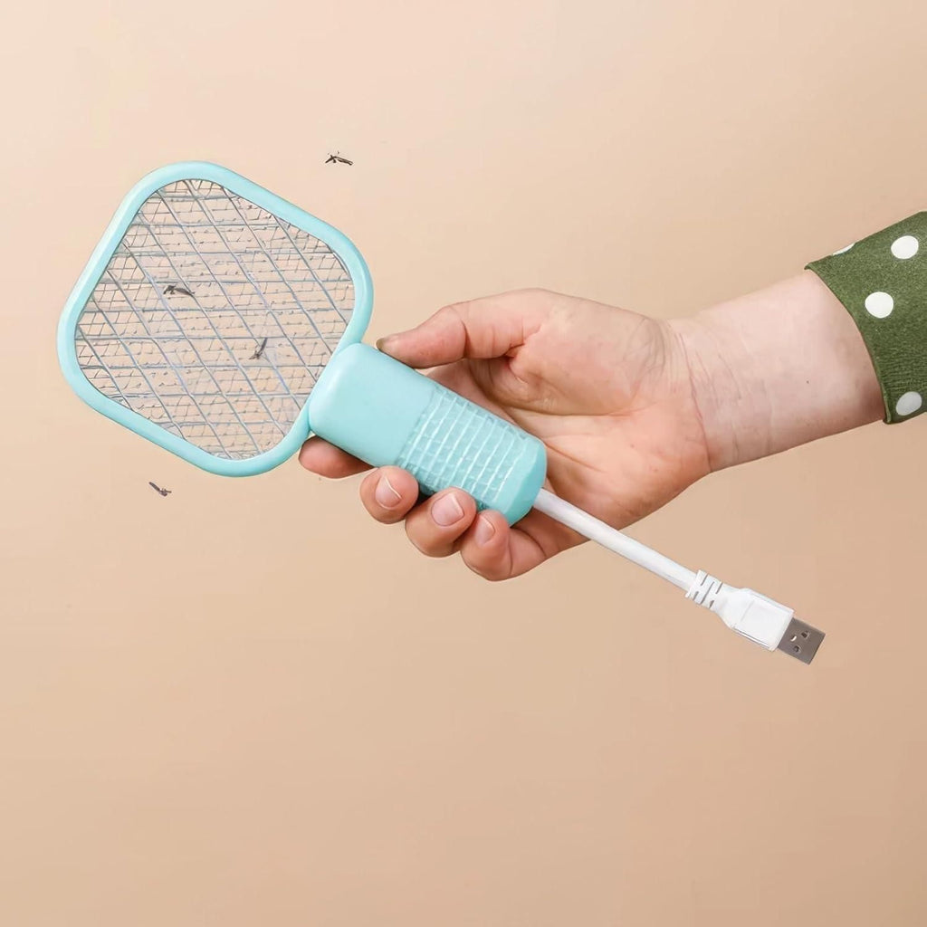 Mini Mosquito Killer Racquet Lamp 2 in 1 | Electric Fly Swatter & Soft Night Light