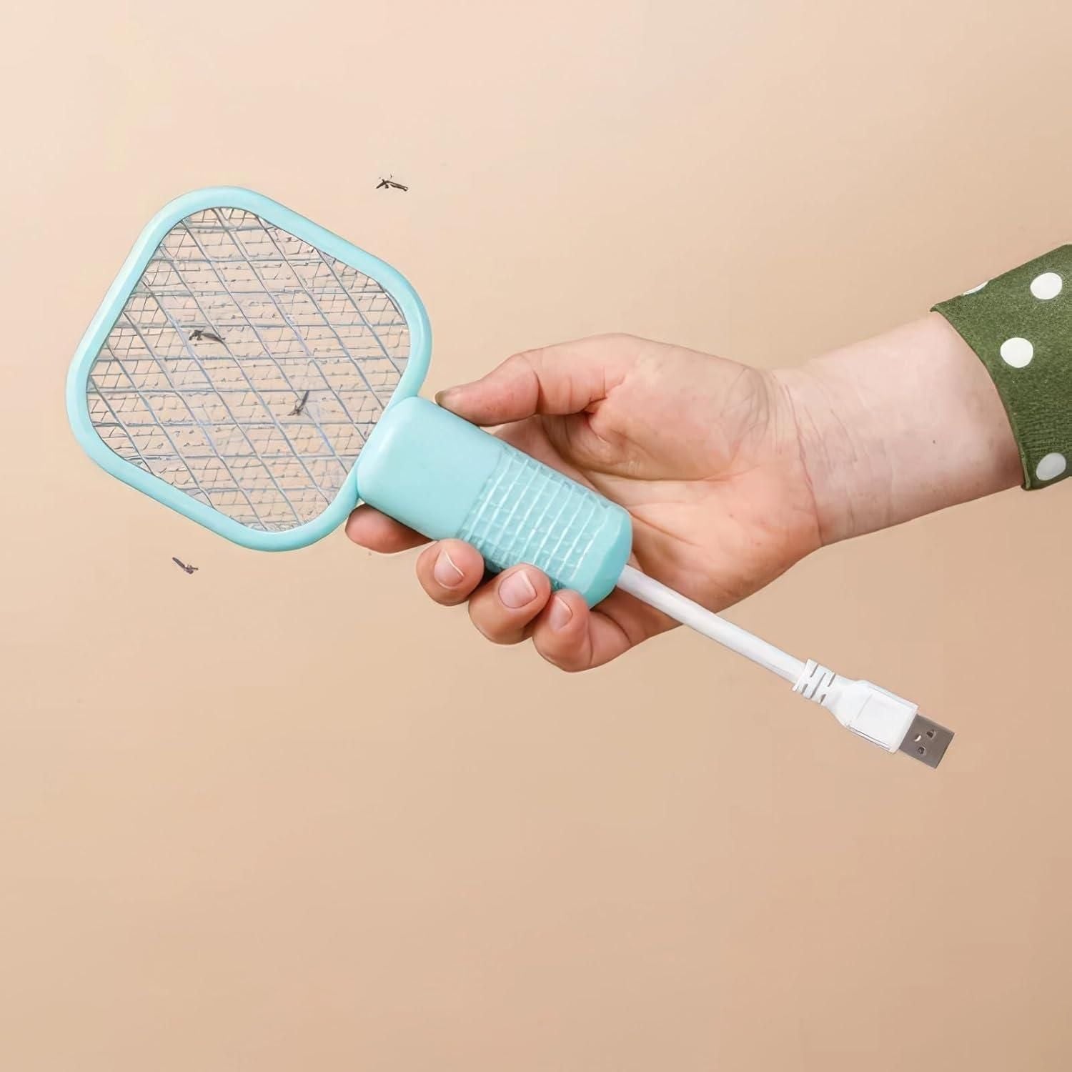 Mini Mosquito Killer Racquet Lamp 2 in 1 | Electric Fly Swatter & Soft Night Light