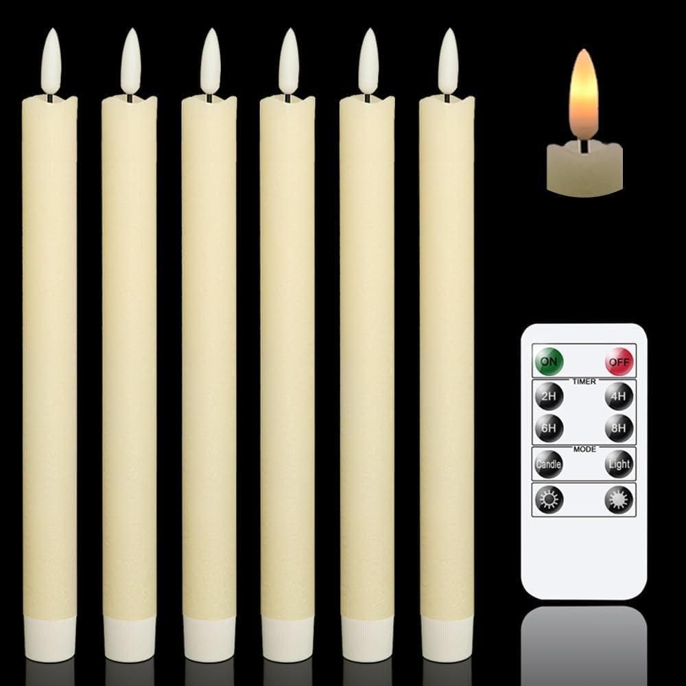 LED Candle Set with Remote (6 Pcs) | Flameless Decorative Candles
