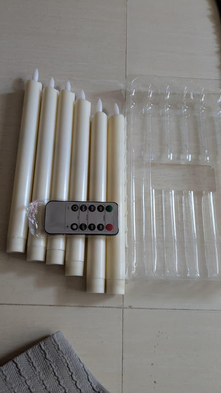 LED Candle Set with Remote (6 Pcs) | Flameless Decorative Candles