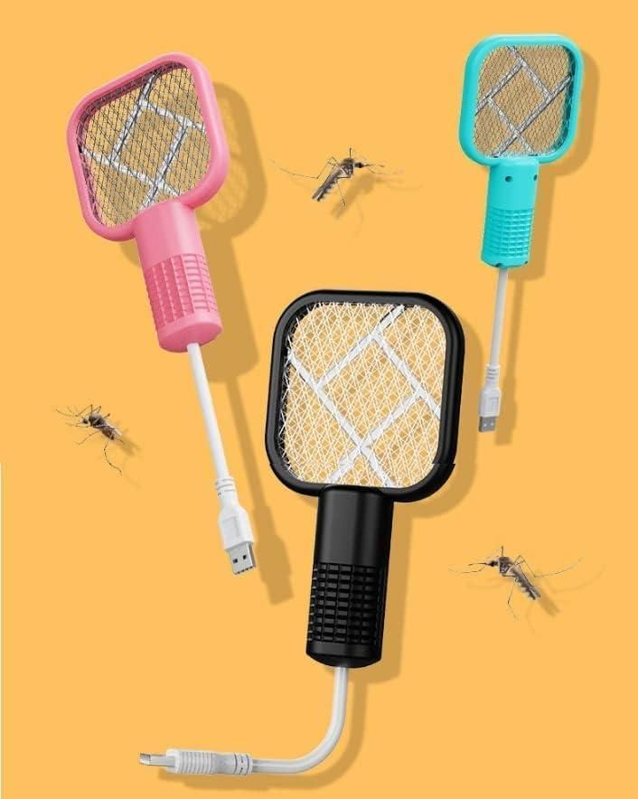 Mini Mosquito Killer Racquet Lamp 2 in 1 | Electric Fly Swatter & Soft Night Light