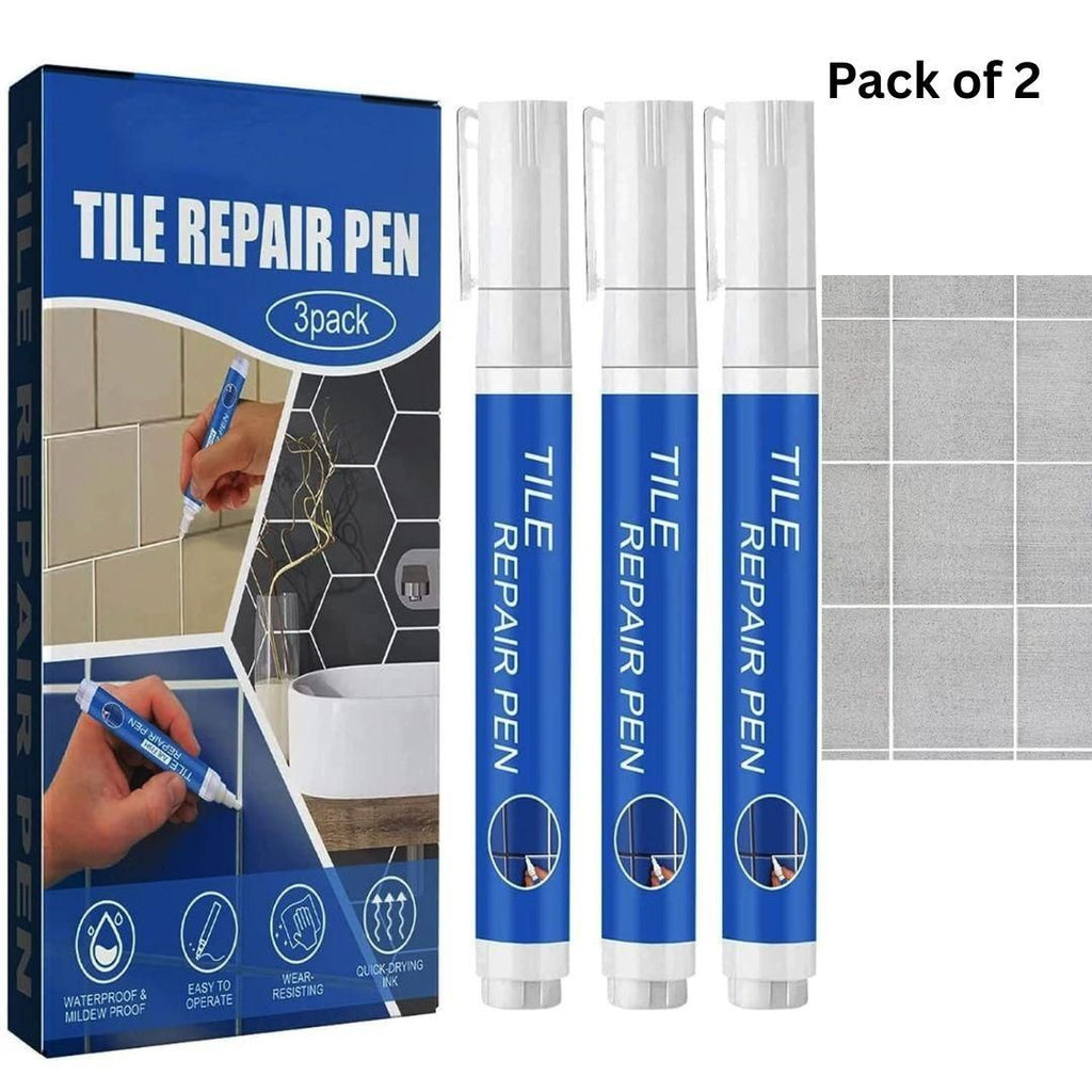Urban Trendo Tile Repair Pen (Pack of 2) Grout Pen for Bathroom, Kitchen, Floor & Wall Tiles