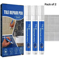 Solvofy Tile Repair Pen (Pack of 2) Grout Pen for Bathroom, Kitchen, Floor & Wall Tiles