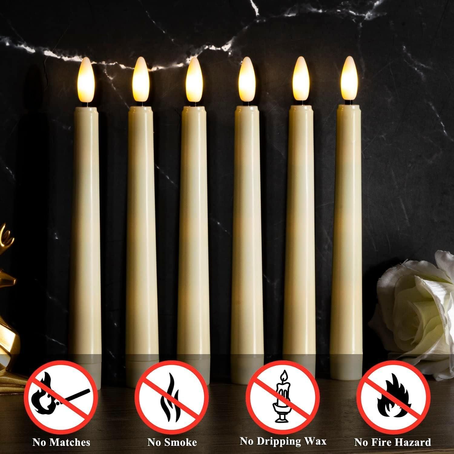 LED Candle Set with Remote (6 Pcs) | Flameless Decorative Candles
